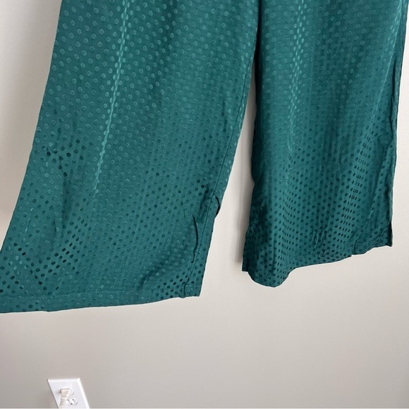 2/25 Anthropologie DOLAN wide leg pants trouser green dots - Picture 6 of 6